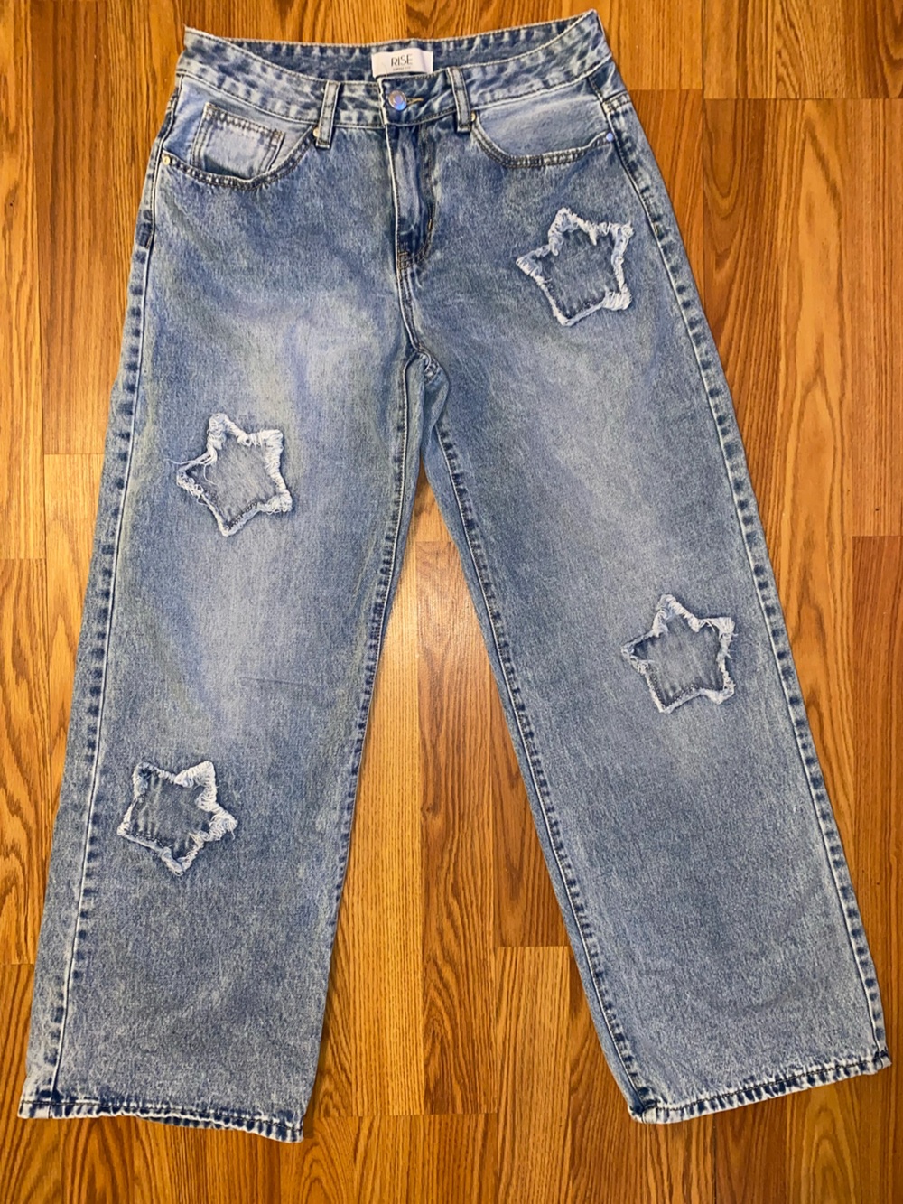 RISE Supply Co. | Light Blue Star Patch Jeans | Size 9 - Picture 2 of 8
